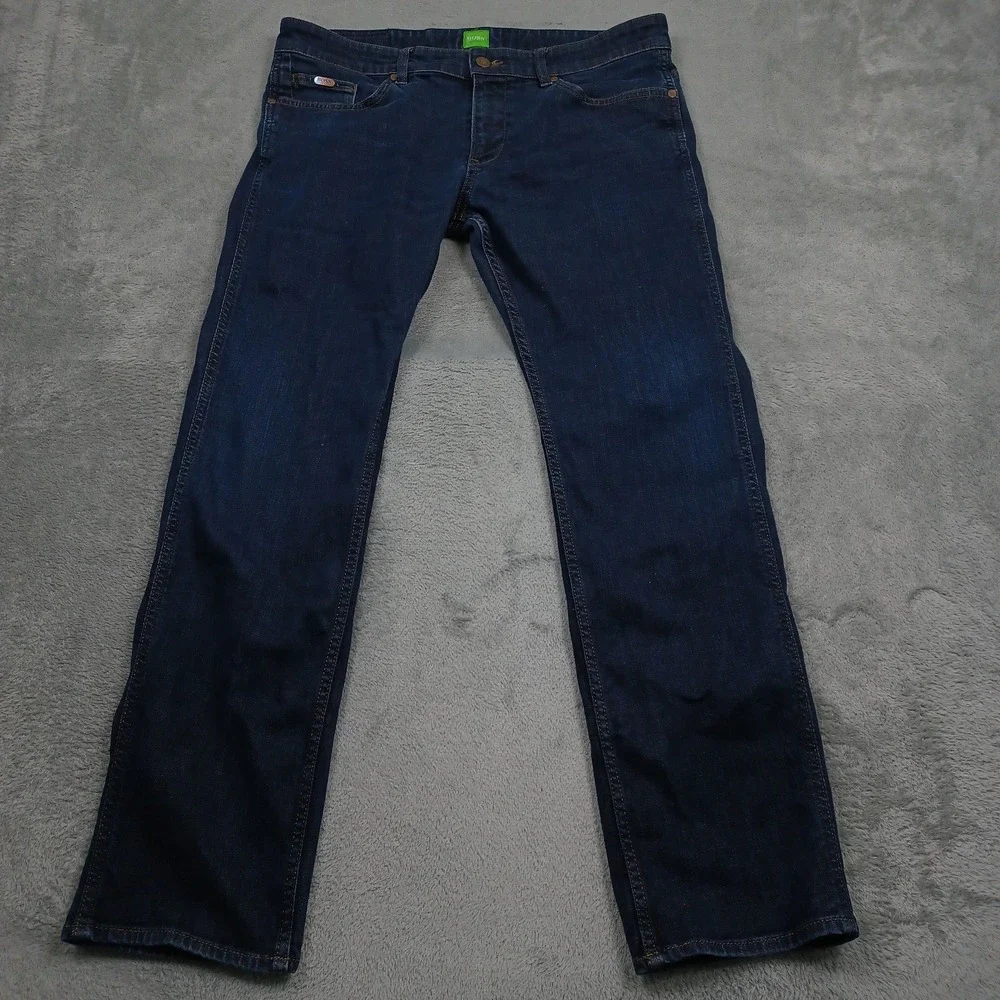 Hugo Boss Jeans Mens 33x30 Blue Denim Slim Straight Preppy Casual